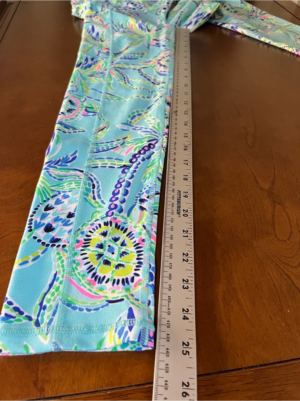 Lilly Pulitzer High-Rise Weekender Midi Leggings Bermuda Blue Turtle Season XS - Picture 9 of 11